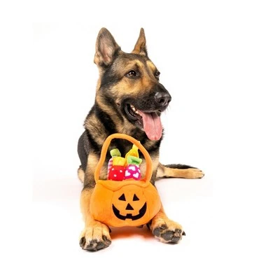 Midlee Find a Toy Halloween Pumpkin Bucket Dog Toy 2 Midlee Find a Toy Halloween Pumpkin Bucket Dog Toy