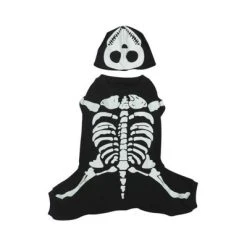 Pet Halloween Costumes Shop 14 Casual Canine Cotton Glow Bones Dog Costume(Black)