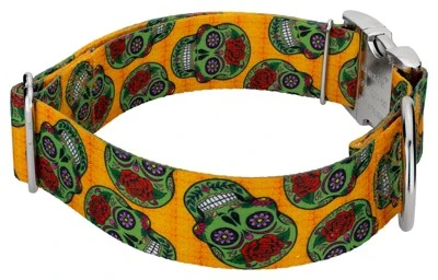 Country Brook Petz 1 1/2 Inch Premium Sugar Skulls Dog Collar 4 Country Brook Petz 1 1/2 Inch Premium Sugar Skulls Dog Collar - Image 2